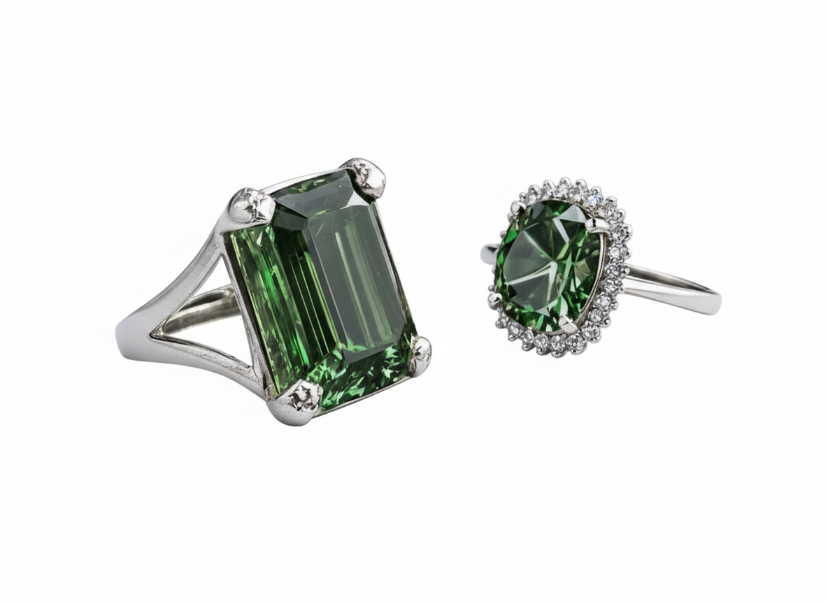 Cushion & Square Rings set