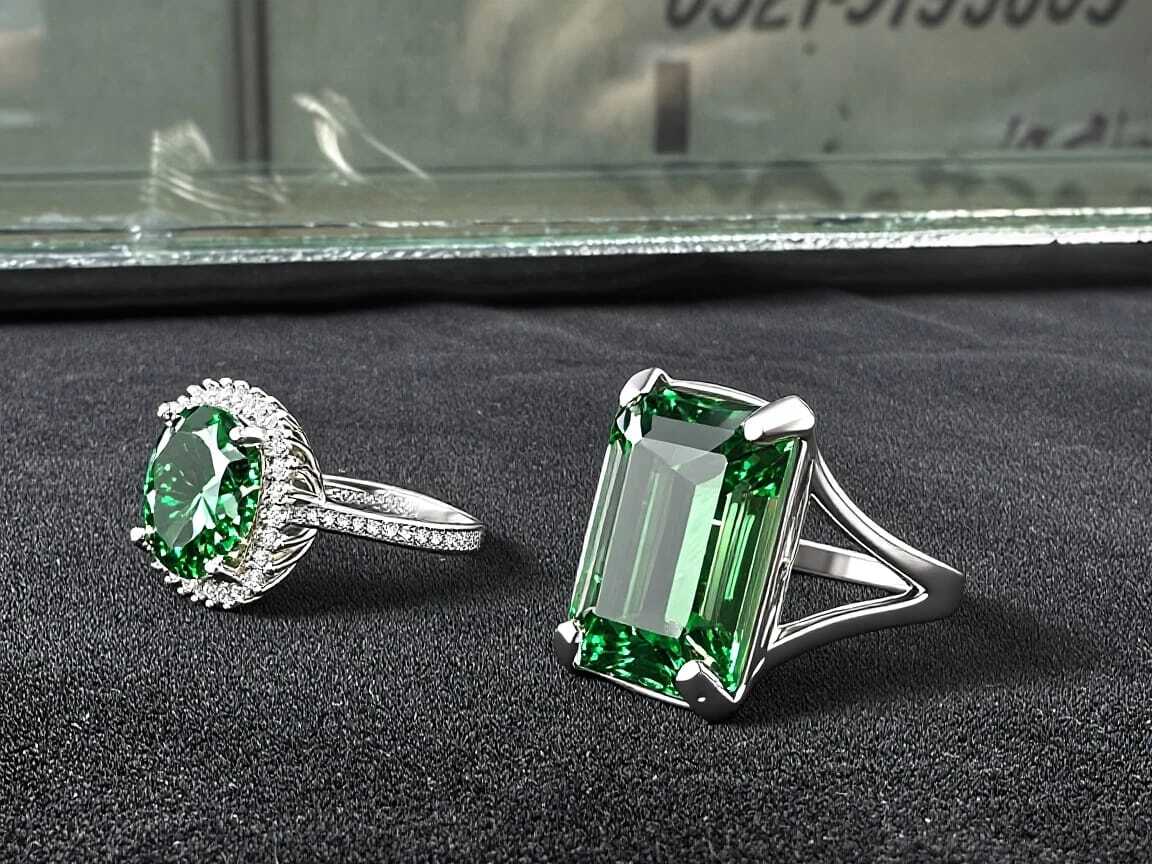 Cushion & Square Rings set